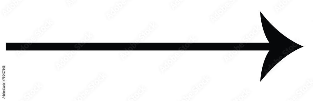 Long arrows icon set. Vector set of trendy long arrows left and right in flat style. Black arrows vector illustration. Icons isolated Long arrows icon set. Vector set of trendy long arrows left and right in flat style. Black arrows vector illustration. Icons isolated