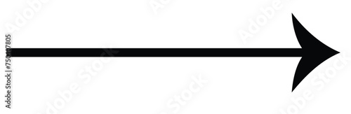 Long arrows icon set. Vector set of trendy long arrows left and right in flat style. Black arrows vector illustration. Icons isolated