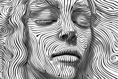 Face line art illustration