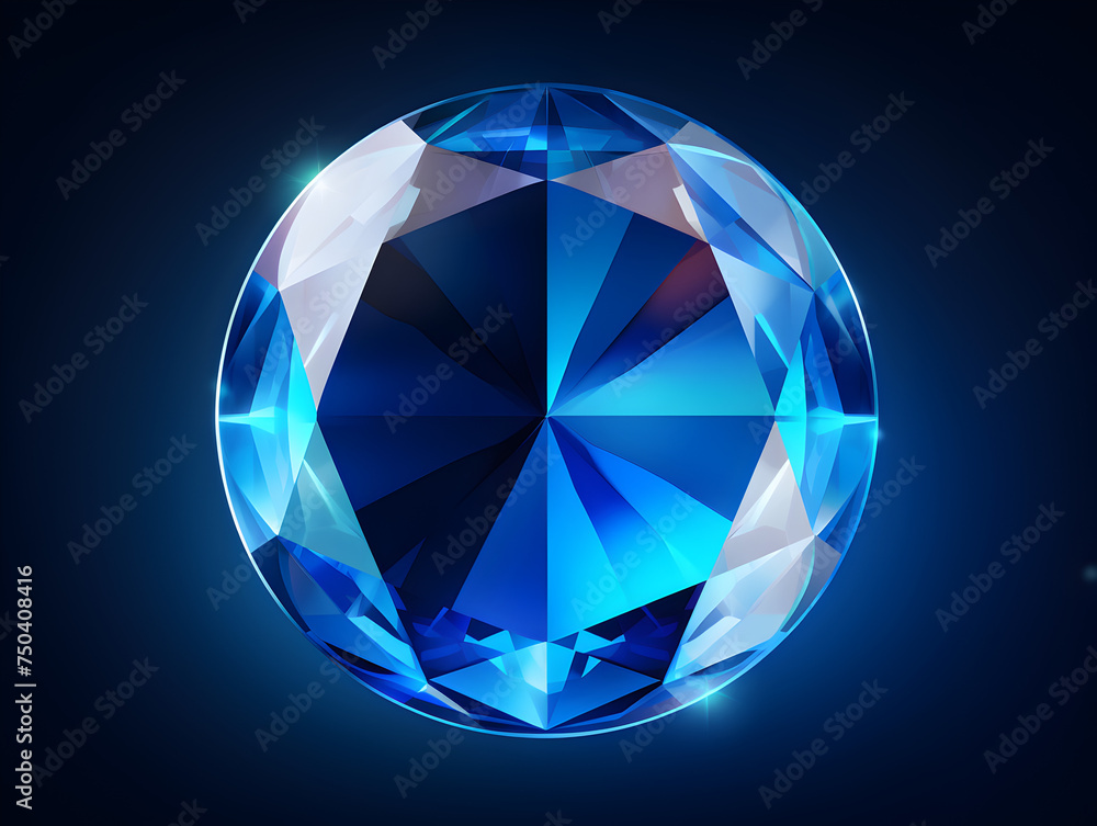 Illustration of a blue sapphire gemstone on dark background Illustration of a blue sapphire gemstone on dark background