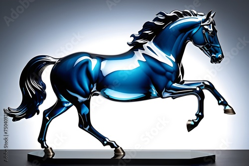 crystal glass sculpture horse