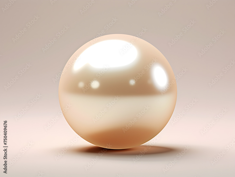 A shiny pearl on beige background A shiny pearl on beige background