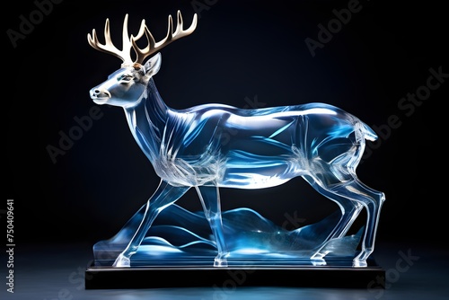 crystal glass sculpture of a deer