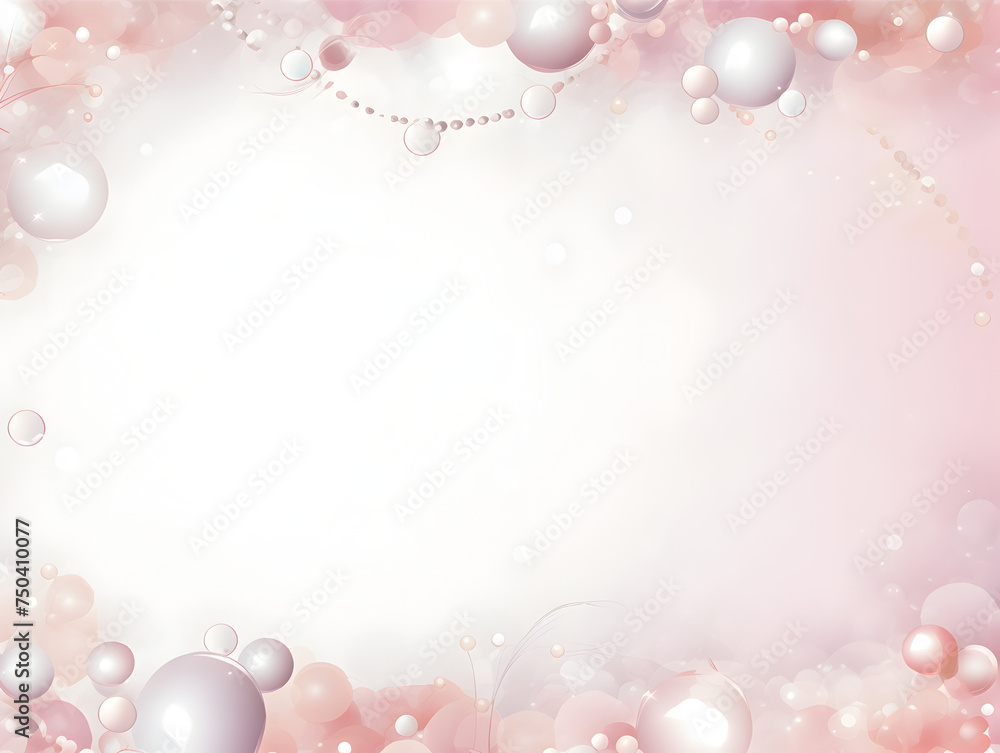 Abstract shiny pearls frame background with free copy space 