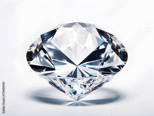 Shiny diamond gemstone on white background 