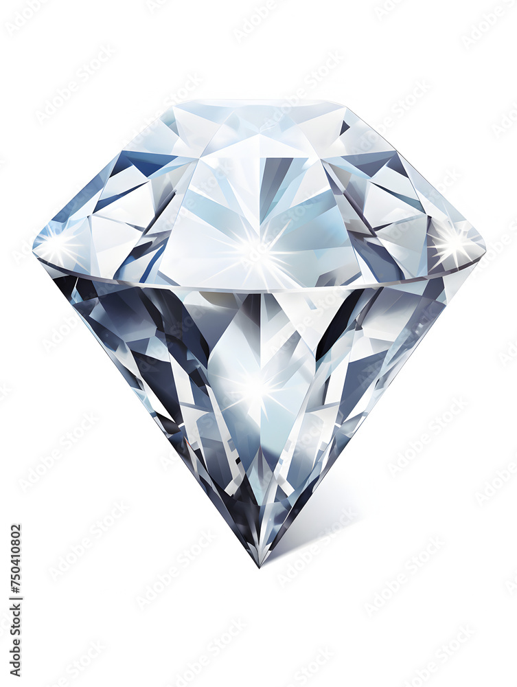 Illustration of a diamond gemstone on white background Illustration of a diamond gemstone on white background