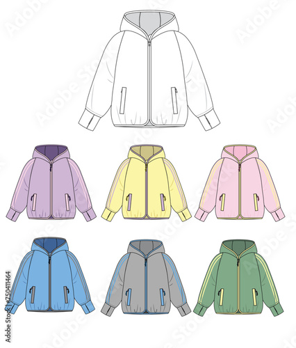 illustration of a UV jacket, jacket, sun protection jacket, sun protect jacket, kid jacket