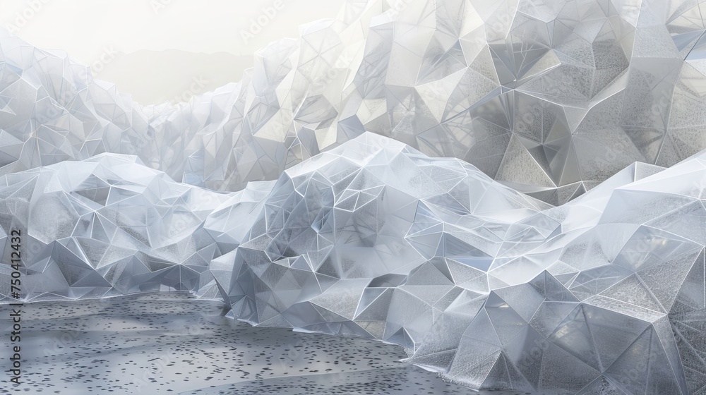 Background in abstract style, light gray geometric structures