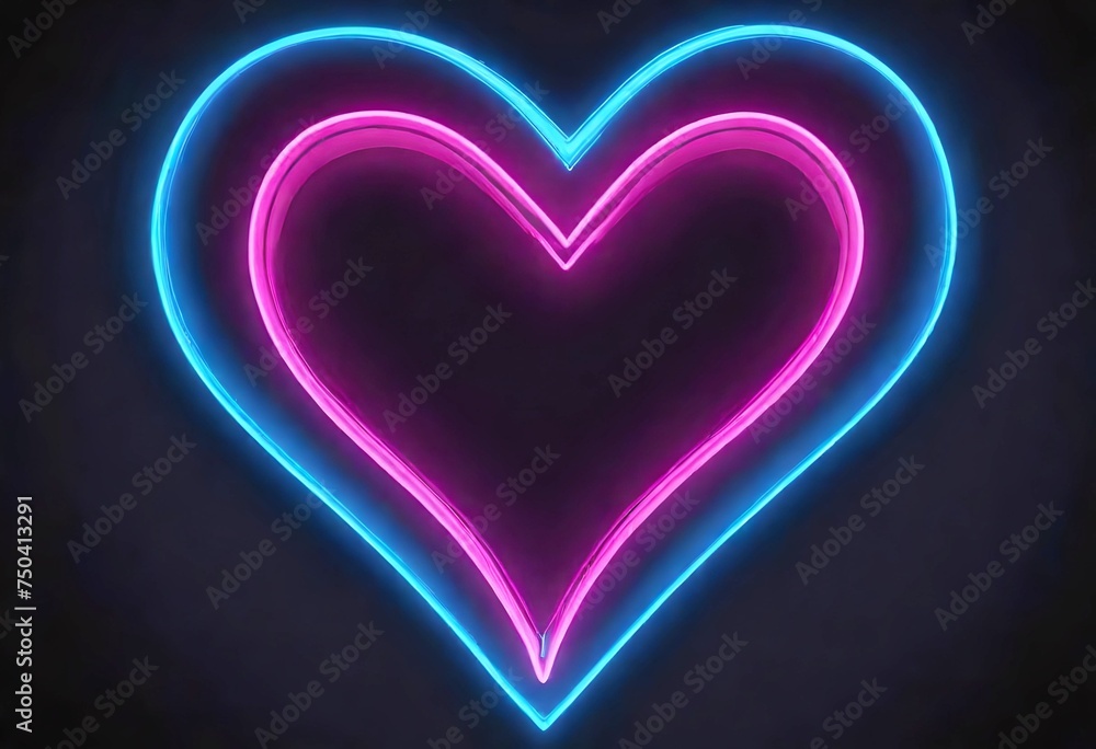 glowing heart on black
