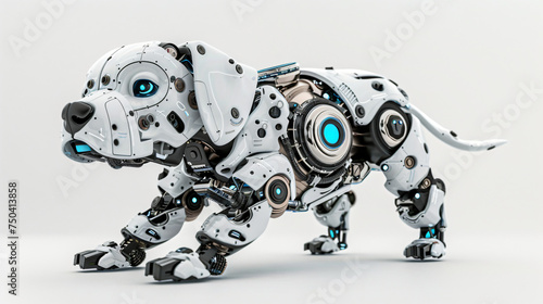 Robot dog other side view. This cute puppy in clipping