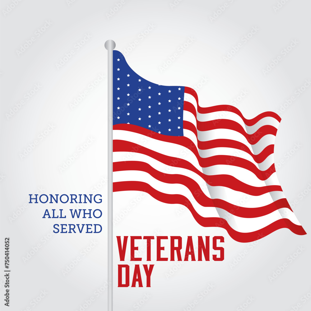 Veteran day vector illustration. Veteran day themes design concept with flat style vector illustration. Suitable for greeting card, poster and banner. Suitable for your design asset. Veteran day vector illustration. Veteran day themes design concept with flat style vector illustration. Suitable for greeting card, poster and banner. Suitable for your design asset.