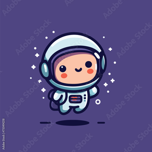 cute cartoon child astronout vector illustration