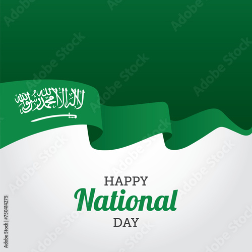 Happy Saudi Arabia independence day vector illustration. Saudi Arabia independence day themes design concept with flat style vector illustration. Suitable for greeting card, poster and banner. photo