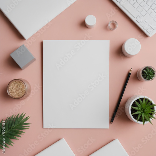 Stationery or scrapbooking mockup with copy space photo