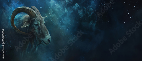 wallpaper of a Zodiac Capricorn concept, with empty copy space 