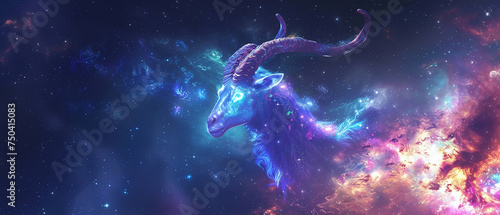 wallpaper of a Zodiac Capricorn concept, with empty copy space 