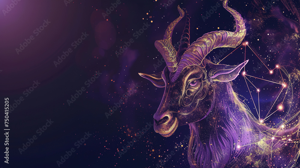 wallpaper of a Zodiac Capricorn concept, with empty copy space wallpaper of a Zodiac Capricorn concept, with empty copy space