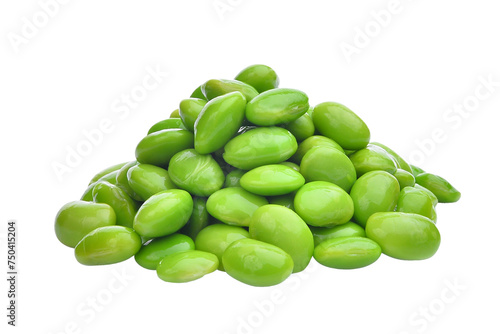 pile of edamame green beans seeds or soybeans isolated,png