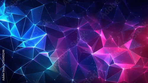 3D polygon texture with glow, neon lines, glitter effect, and vibrant colors.