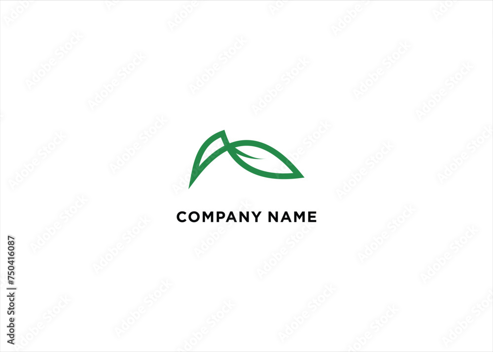 Fototapeta premium Initial Letter A With Leaf Logo