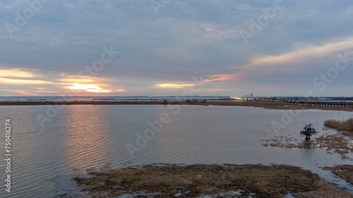 Mobile Bay  Alabama sunset in January