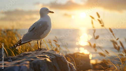 Seagull looking at the horizon