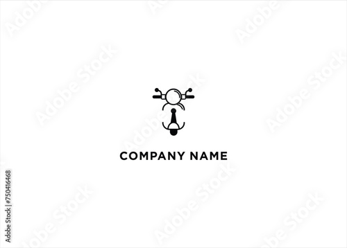 Scooter Logo Design Silhouette Vector Template Stock Vector