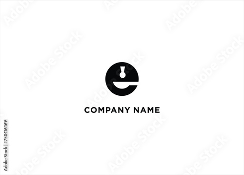 modern initial letter E padlock logo