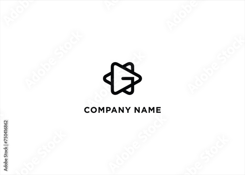 Letter G play logo design vector