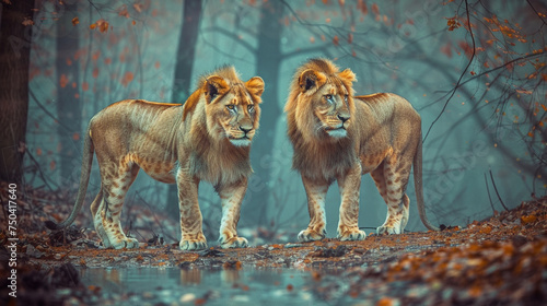 lion and lioness photo
