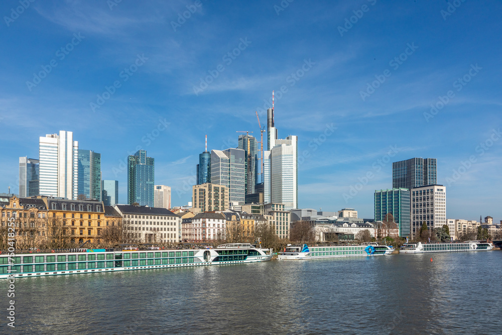 skyline of Frankfurt am Main with river Main