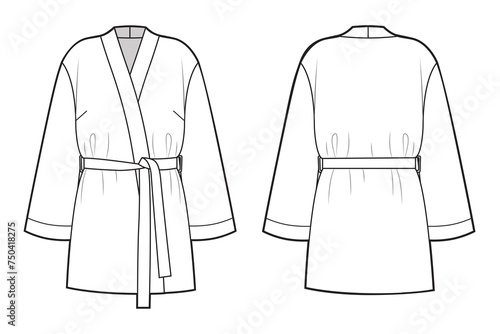 bathrobe for women, font and back