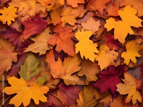 autumn leaves background © AMNAJ