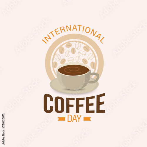 International coffee day vector illustration. International coffee day themes design concept with flat style vector illustration. Suitable for greeting card  poster and banner.