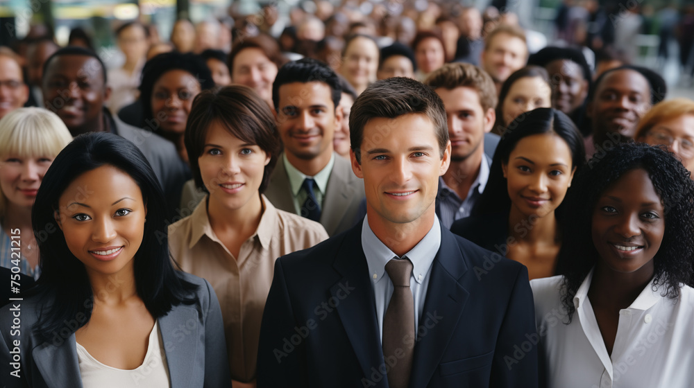 Portrait of diverse business people standing in office Portrait of diverse business people standing in office