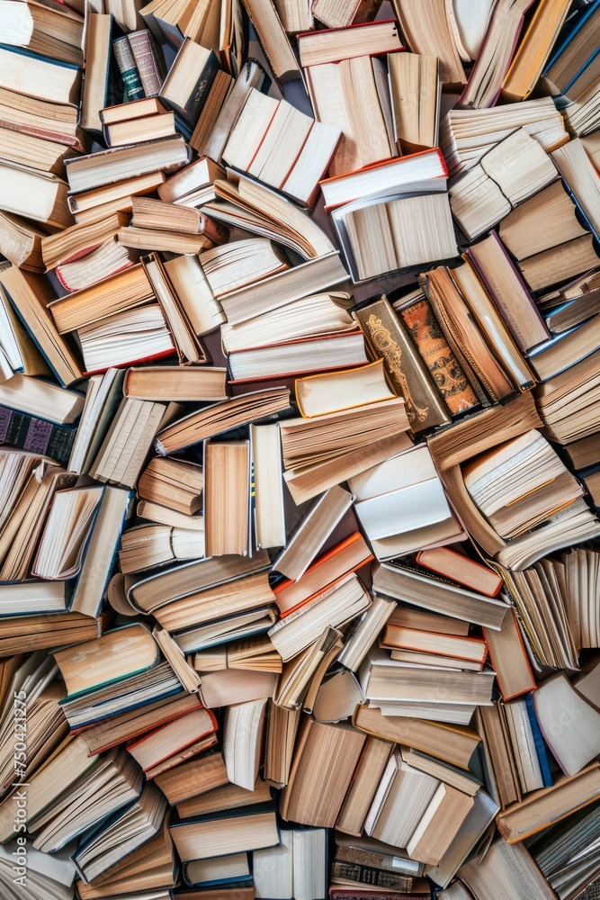 Pile of Various Books in Disarray Captured From Above Pile of Various Books in Disarray Captured From Above