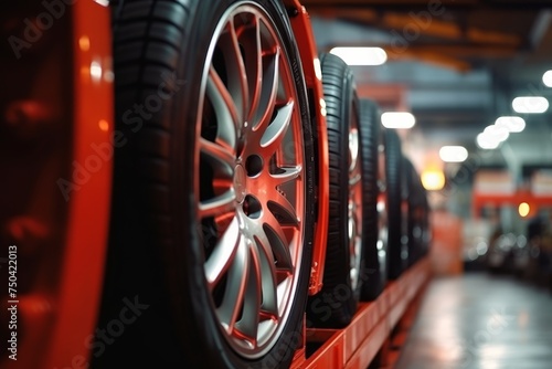 Auto repair center. car maintenance, tire servicing, spare part change with insurance support