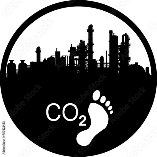 Vektor Darstellung Produktion Industrie - Energie Daten und Analyse CO2 Reduzierung - Umweltschutz
