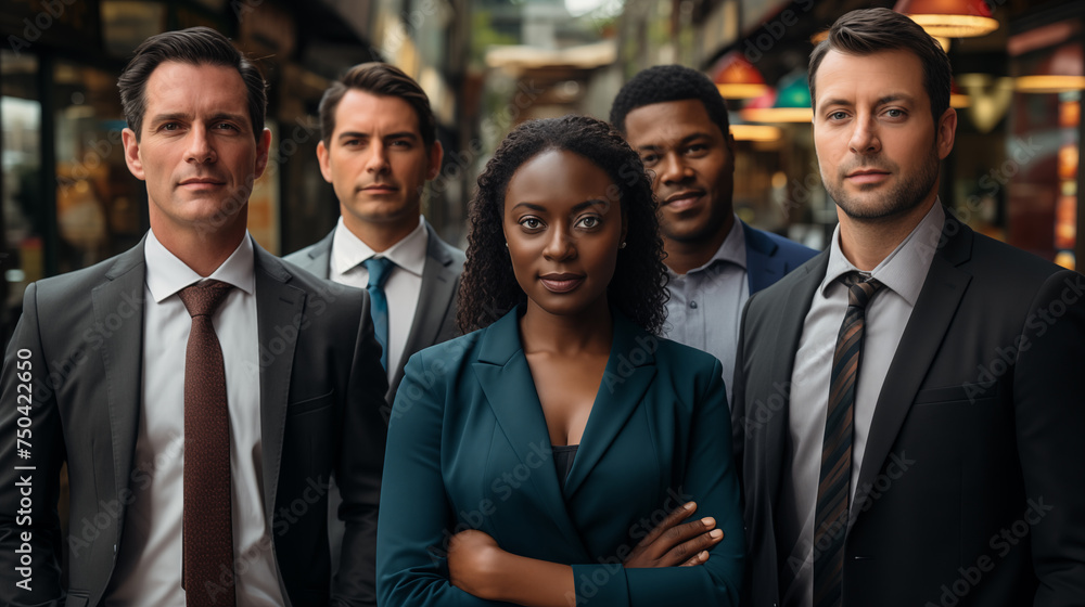 Diverse business team looking at the camera Diverse business team looking at the camera