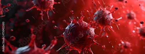 A Virus, Coronavirus outbreak, contagious infection in the blood, 3d illustration concept.
