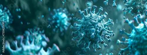 A Virus, Coronavirus outbreak, contagious infection in the blood, 3d illustration concept.