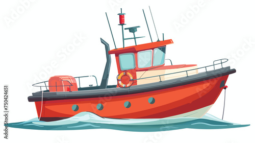 Signal boat icon. Cartoon illustration of signal boat.