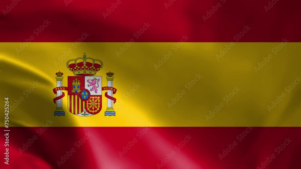 Flag of Spain. flag fluttering in the wind. 3d animation of the Spain flag fluttering in the wind. Flag of Spain. flag fluttering in the wind. 3d animation of the Spain flag fluttering in the wind.
