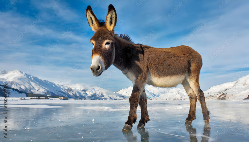 Donkey on ice Donkey on ice