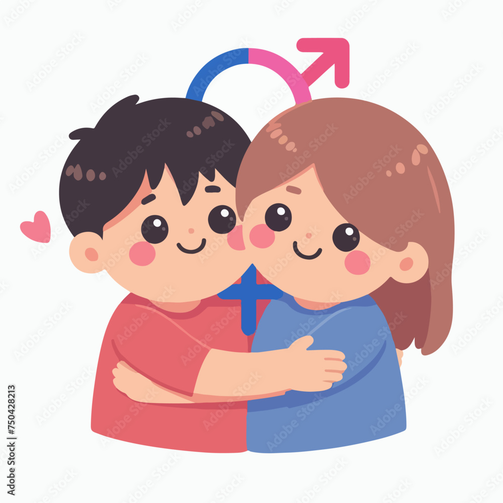 child hugging concept flat design illustration child hugging concept flat design illustration