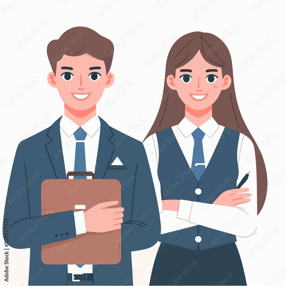 flat design illustration of business people couple concept flat design illustration of business people couple concept
