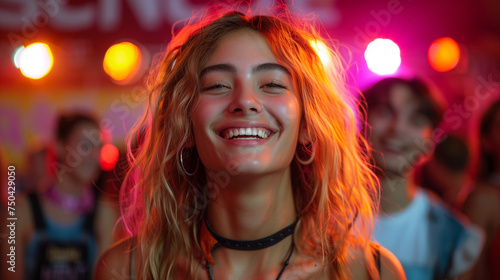 Bright young faces lit by stage lights, sharing laughter and music at the university summer fest.