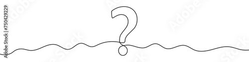 Continuous editable drawing of question mark. Question mark in one line style.