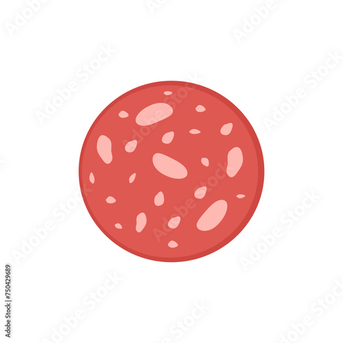 pepperoni slice flat vector illustration clipart isolated on white background