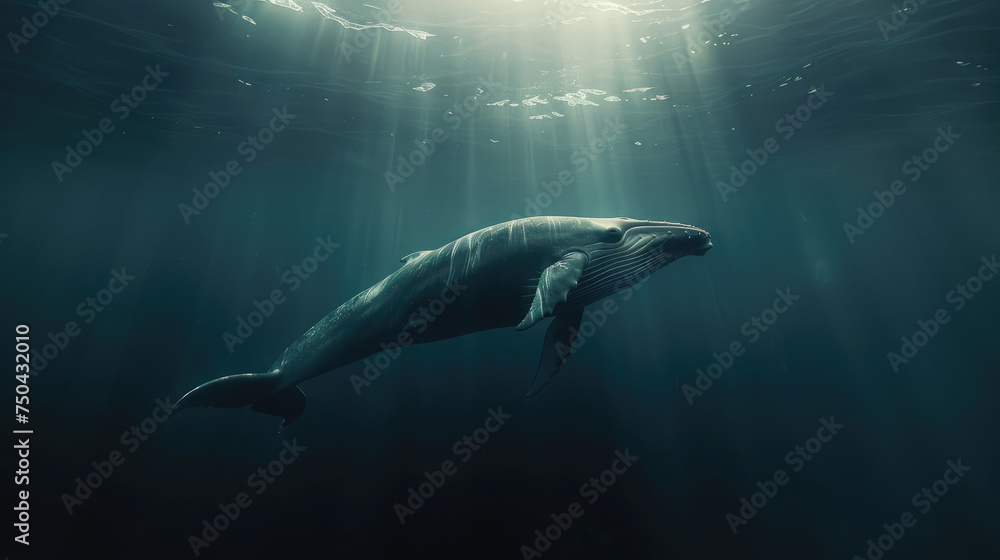 Seascape with Whale tail. The humpback whale big tail dripping with water Seascape with Whale tail. The humpback whale big tail dripping with water